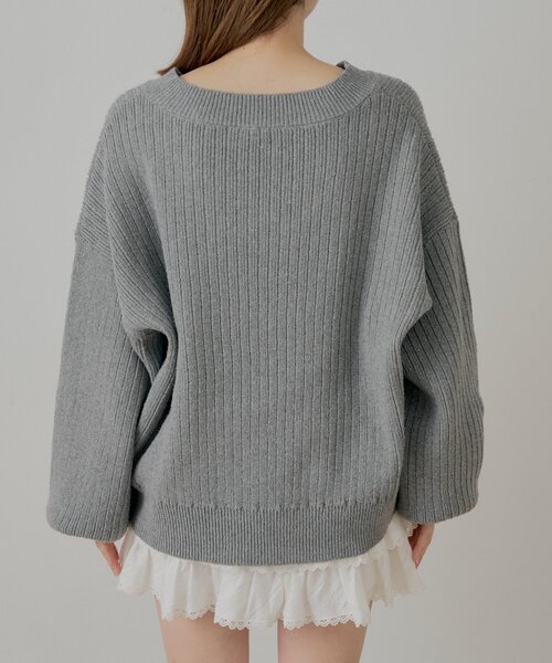 Chico（チコ）の「【セットアップ対応】Vネックルーズニット（ニット