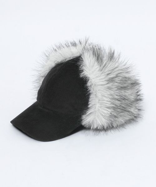 JEANASIS（ジーナシス）の「フライトファーCAP/610038（キャップ・レディース・ブラック/カーキ・FREE）」の2枚目の写真