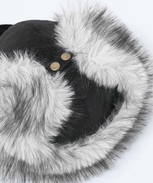 JEANASIS（ジーナシス）の「フライトファーCAP/610038（キャップ・レディース・ブラック/カーキ・FREE）」の8枚目の写真