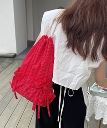 LAC-VERT | ドット柄リボンフリルナップサック(バックパック/リュック)