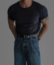 BOWLOW PRODUCT（バウロープロダクト）の「Premium Cotton Muscle Fit Short Sleeve T-Shirt [Navy]（Tシャツ/カットソー・メンズ）」