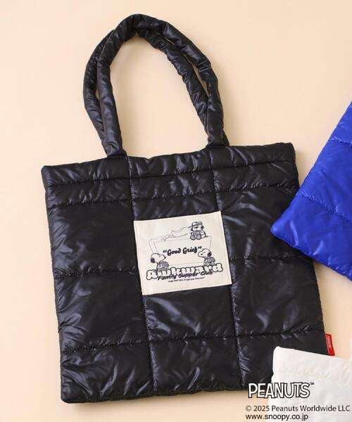 THE SHOP TK (ザ ショップ ティーケー )の「PEANUTS/ピーナッツ キルトトートバッグ(トートバッグ・レディース・ブルー系その他/ブラック/アイボリー・00)」の3枚目の写真
