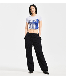 WOMEN BUSTIER TEE L/BLUE