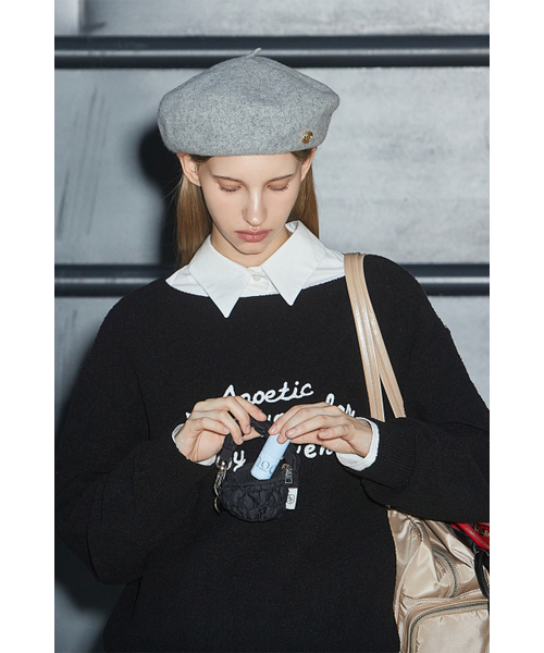 ANOETIC(アノエティック)の「ANC EMBROIDERY BOATNECK KNIT_BLACK(ニット/セーター・レディース・ブラック・FREE)」の3枚目の写真