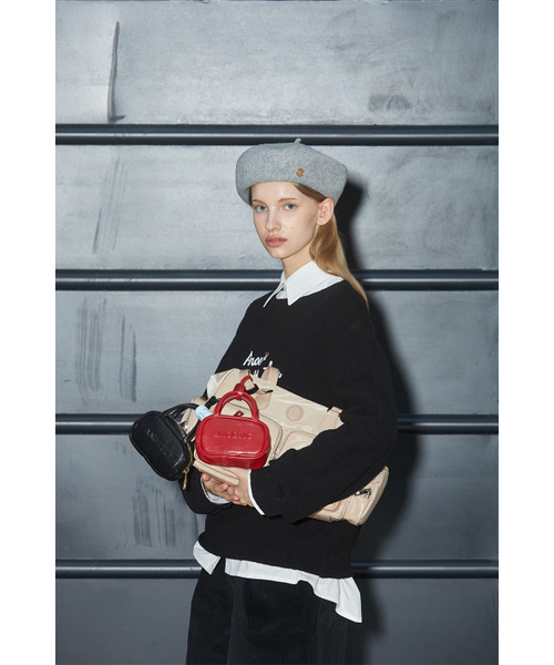 ANOETIC(アノエティック)の「ANC EMBROIDERY BOATNECK KNIT_BLACK(ニット/セーター・レディース・ブラック・FREE)」の5枚目の写真