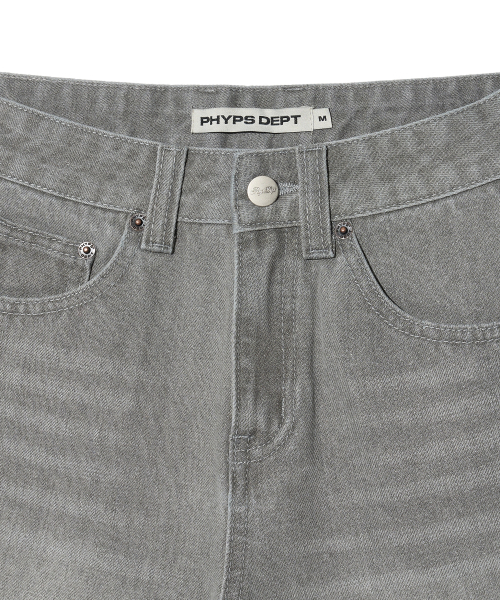 PHYSICAL DEPARTMENT（フィジカル デパートメント）の「ワイドデニムショートパンツ_グレー（その他パンツ・レディース・その他・SMALL/MEDIUM）」の5枚目の写真