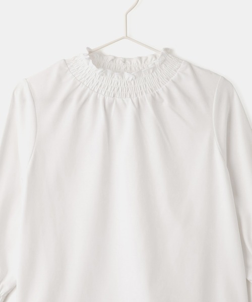 ROPE' PICNIC（ロペピクニック）の「【KIDS/キッズ】スタンドフリルシャーリングカットソー/セレモニー対応（Tシャツ/カットソー・キッズ・オフホワイト・130/120/110/150/140）」の3枚目の写真