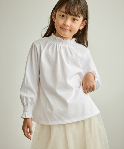 ROPE' PICNIC（ロペピクニック）の「【KIDS/キッズ】スタンドフリルシャーリングカットソー/セレモニー対応（Tシャツ/カットソー・キッズ・オフホワイト・130/120/110/150/140）」の12枚目の写真