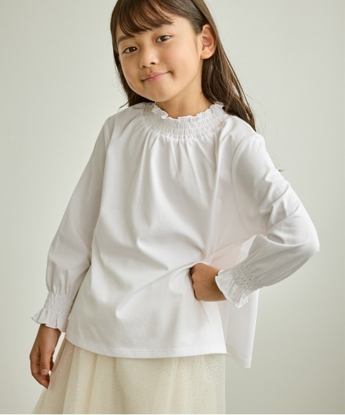 ROPE' PICNIC（ロペピクニック）の「【KIDS/キッズ】スタンドフリルシャーリングカットソー/セレモニー対応（Tシャツ/カットソー・キッズ・オフホワイト・130/120/110/150/140）」の13枚目の写真