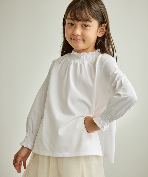 ROPE' PICNIC（ロペピクニック）の「【KIDS/キッズ】スタンドフリルシャーリングカットソー/セレモニー対応（Tシャツ/カットソー・キッズ・オフホワイト・130/120/110/150/140）」の14枚目の写真