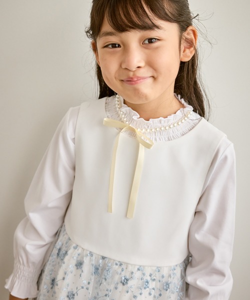 ROPE' PICNIC（ロペピクニック）の「【KIDS/キッズ】スタンドフリルシャーリングカットソー/セレモニー対応（Tシャツ/カットソー・キッズ・オフホワイト・130/120/110/150/140）」の16枚目の写真