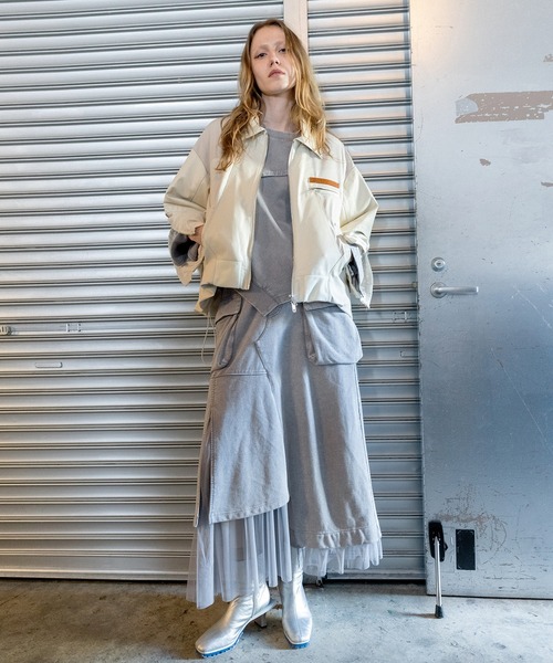 AULA AILA（アウラアイラ）の「【AVIREX】チュールコンビスカート（スカート・レディース・ライトグレー/ピンク/チャコールグレー・0/1）」の8枚目の写真