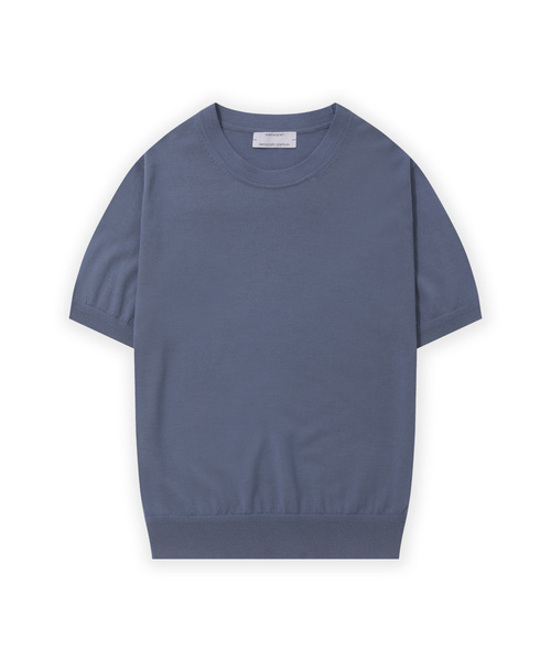 MANNERGRAM（マナーグラム）の「[ゼニア イタリア輸入原糸] Zegna YARN ラウンドニット_ゼニア サマーウール100 - 4色（ニット/セーター・メンズ・ネイビー/ライトブルー/ブラック・LARGE/MEDIUM/X-LARGE）」の3枚目の写真