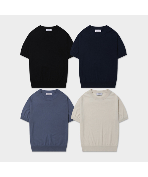 MANNERGRAM（マナーグラム）の「[ゼニア イタリア輸入原糸] Zegna YARN ラウンドニット_ゼニア サマーウール100 - 4色（ニット/セーター・メンズ・ネイビー/ライトブルー/ブラック・LARGE/MEDIUM/X-LARGE）」の8枚目の写真