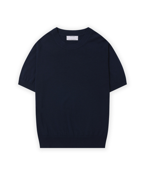 MANNERGRAM（マナーグラム）の「[ゼニア イタリア輸入原糸] Zegna YARN ラウンドニット_ゼニア サマーウール100 - 4色（ニット/セーター・メンズ・ネイビー/ライトブルー/ブラック・LARGE/MEDIUM/X-LARGE）」の4枚目の写真