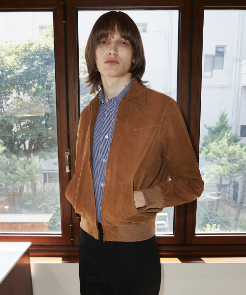 WESTERN BLOUSON JACKET GOATSUEDE TAN