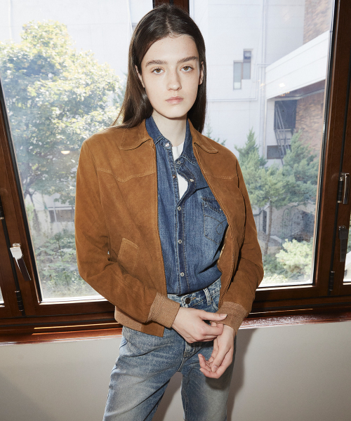 WESTERN BLOUSON JACKET GOATSUEDE TAN