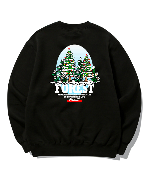 TRIPSHION(トリップション)の「SNOWY FOREST グラフィック クルーネック - ブラック(スウェット・メンズ・その他・MEDIUM/LARGE/X-LARGE)」の1枚目の写真