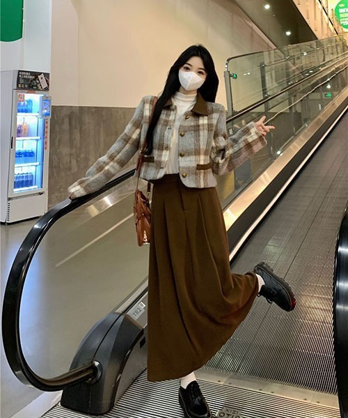 セール】Y2Kチェックジャケット&スカート セットアップ（セットアップ