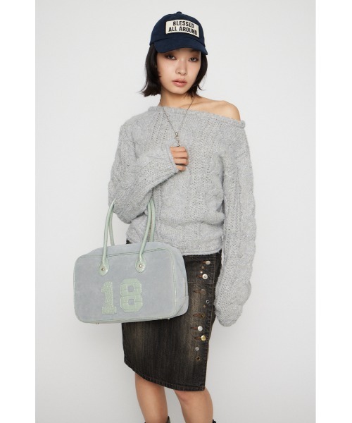 LAGUA GEM（ラグアジェム）の「CROCO POINT NUMBER バッグ（ショルダーバッグ・レディース・ブラック/ライトブルー・FREE）」の21枚目の写真