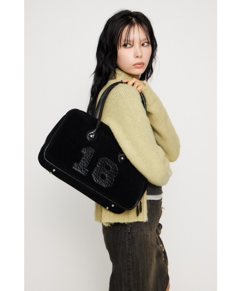 LAGUA GEM（ラグアジェム）の「CROCO POINT NUMBER バッグ（ショルダーバッグ・レディース・ブラック/ライトブルー・FREE）」の19枚目の写真