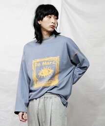 DEMARC（ドゥマーク）の「スクエアロゴステッチボックスフィット長袖Tシャツスカイブルー（Tシャツ/カットソー）」