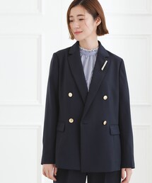 grove（グローブ）の「【マシンウォッシュ/防シワ】ダブルテーラードジャケット【着回しカセット】（テーラードジャケット）」