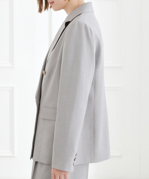 grove（グローブ）の「【マシンウォッシュ/防シワ】ダブルテーラードジャケット【着回しカセット】（テーラードジャケット・レディース・ネイビー/グレー・01/02/03/04/05）」の12枚目の写真