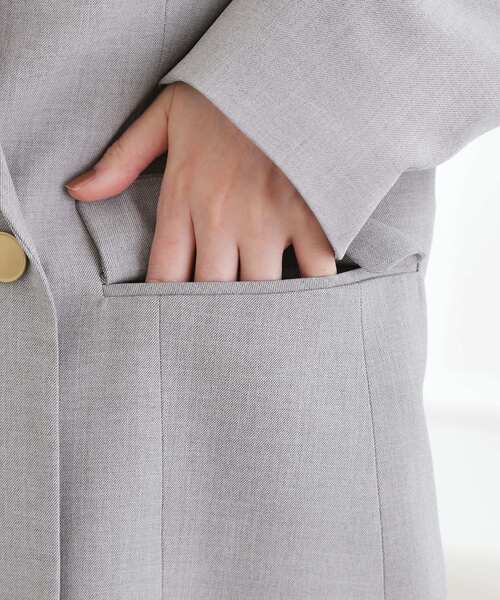 grove（グローブ）の「【マシンウォッシュ/防シワ】ダブルテーラードジャケット【着回しカセット】（テーラードジャケット・レディース・ネイビー/グレー・01/02/03/04/05）」の17枚目の写真