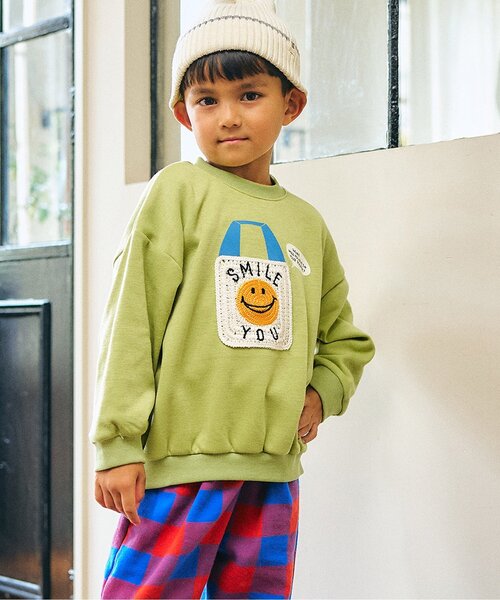 F.O.KIDS（エフオーキッズ）の「【裏シャギー】3柄モチーフトレーナー_ジュニア対応（スウェット・キッズ・パープル/ベージュ/ライム・100/140/130/120/110/90/80）」の2枚目の写真