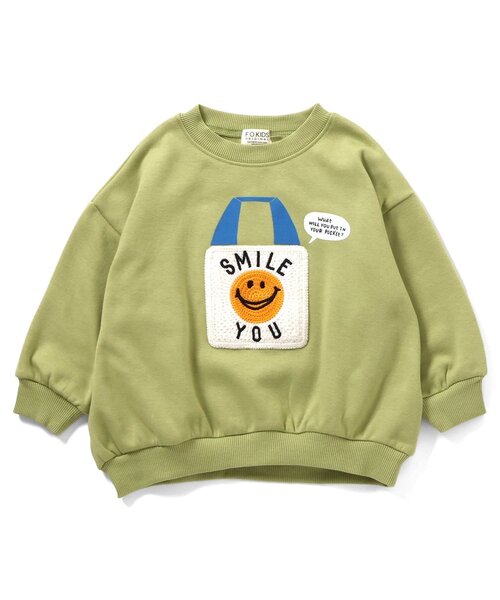 F.O.KIDS（エフオーキッズ）の「【裏シャギー】3柄モチーフトレーナー_ジュニア対応（スウェット・キッズ・パープル/ベージュ/ライム・100/140/130/120/110/90/80）」の8枚目の写真