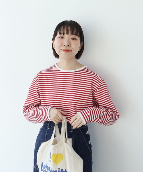 PAR ICI（パーリッシィ）の「ボーダー配色バインダー 長袖カットソー【BASIC COLOR】（Tシャツ/カットソー・レディース・ネイビー/レッド/ブルー・FREE）」の3枚目の写真