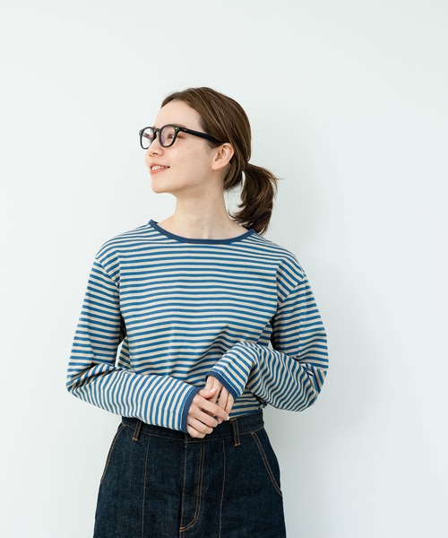 PAR ICI（パーリッシィ）の「ボーダー配色バインダー 長袖カットソー【BASIC COLOR】（Tシャツ/カットソー・レディース・ネイビー/レッド/ブルー・FREE）」の4枚目の写真