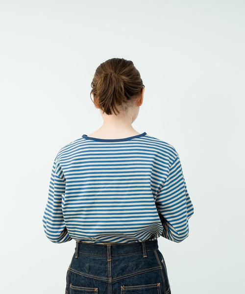 PAR ICI（パーリッシィ）の「ボーダー配色バインダー 長袖カットソー【BASIC COLOR】（Tシャツ/カットソー・レディース・ネイビー/レッド/ブルー・FREE）」の6枚目の写真