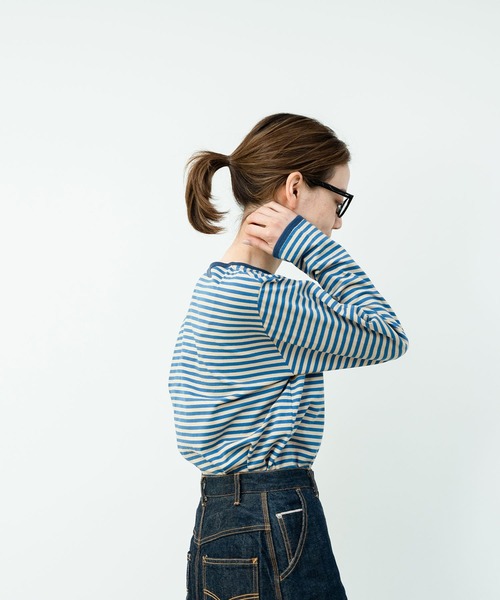 PAR ICI（パーリッシィ）の「ボーダー配色バインダー 長袖カットソー【BASIC COLOR】（Tシャツ/カットソー・レディース・ネイビー/レッド/ブルー・FREE）」の7枚目の写真