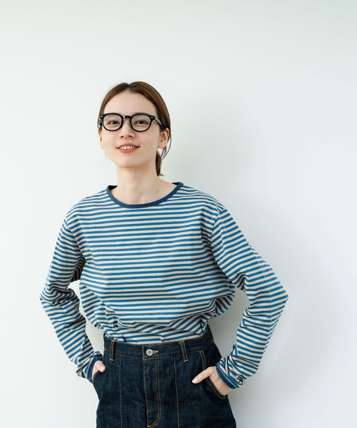 PAR ICI（パーリッシィ）の「ボーダー配色バインダー 長袖カットソー【BASIC COLOR】（Tシャツ/カットソー・レディース・ネイビー/レッド/ブルー・FREE）」の9枚目の写真