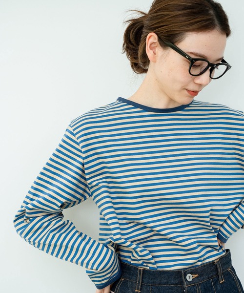 PAR ICI（パーリッシィ）の「ボーダー配色バインダー 長袖カットソー【BASIC COLOR】（Tシャツ/カットソー・レディース・ネイビー/レッド/ブルー・FREE）」の10枚目の写真