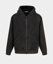 BIRBANTE（ビルバンテ）の「ガーメントウォッシングツーウェイレイヤードフードジップアップ - チャコール（パーカー）」