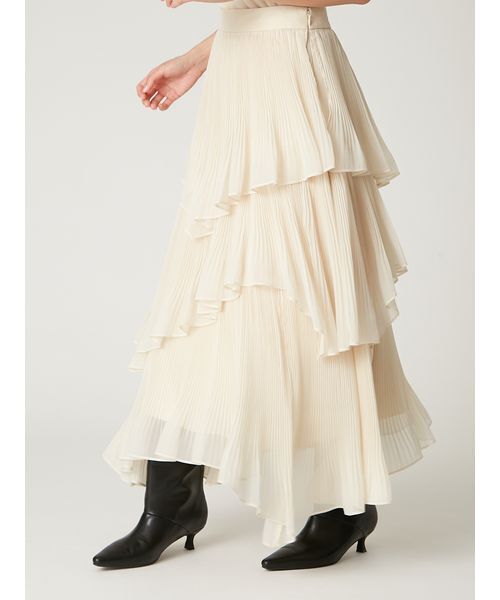 FRAY I.D（フレイアイディー）の「ランダムティアードシアープリーツスカート（スカート・レディース・クリーム/ネイビー/ホワイト・0/1）」の9枚目の写真