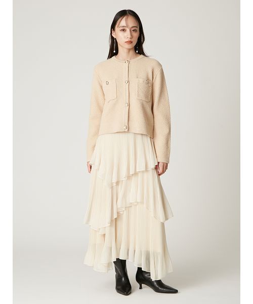 FRAY I.D（フレイアイディー）の「ランダムティアードシアープリーツスカート（スカート・レディース・クリーム/ネイビー/ホワイト・0/1）」の10枚目の写真