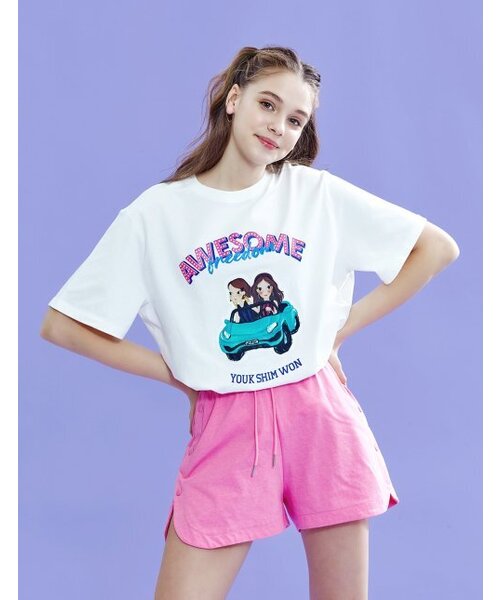YOUK SHIM WON(ユクシムウォン)の「スピーディングTシャツ F ホワイト(Tシャツ/カットソー・レディース・その他・FREE)」の1枚目の写真