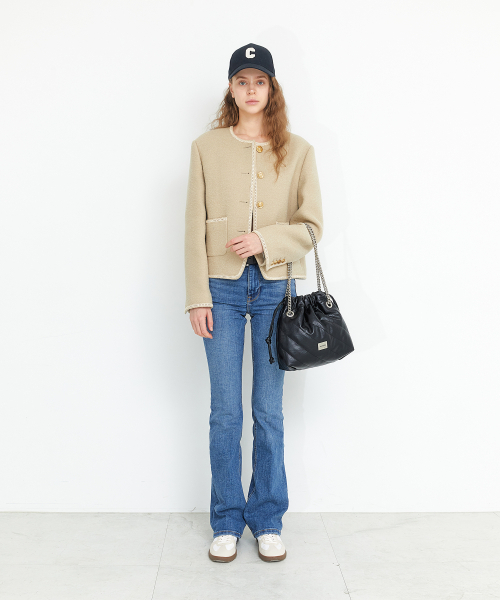 BADGIGI（バッドジジ）の「チェーンミニトローストリングバッグ、ブラックキルティング（ショルダーバッグ・レディース・その他・FREE）」の4枚目の写真