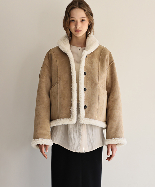 Shawl collar reversible jacket (camel)