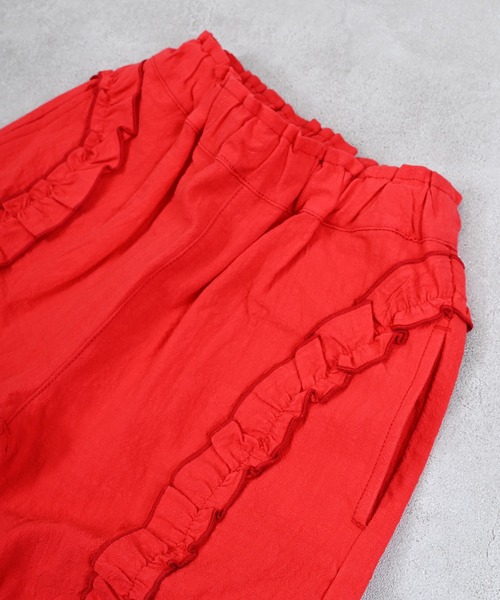 MARKEY'S（マーキーズ）の「ラウンドフリルロングパンツ（その他パンツ・キッズ・レッド/ブラック・150/140/120/110/100/90/130）」の7枚目の写真