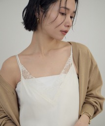 SALON adam et rope' | フレンチレースフィブリルサテンキャミソール(キャミソール)