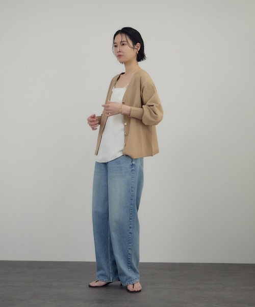 SALON adam et rope'（サロン アダム エ ロペ）の「フレンチレースフィブリルサテンキャミソール（キャミソール・レディース・ブラック/オフホワイト・FREE）」の9枚目の写真