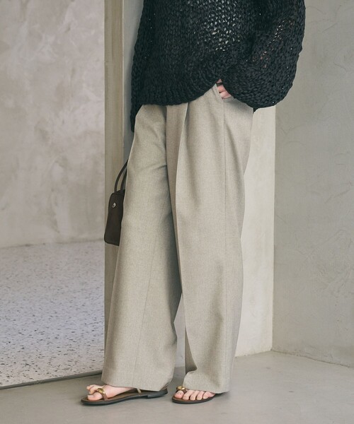 BEAUTY&YOUTH UNITED ARROWS（ビューティーアンドユースユナイテッドアローズ）の「リネンライク ワイドストレートパンツ ウォッシャブル（スラックス・レディース・ベージュ/ネイビー・S/M/XS/L）」の5枚目の写真