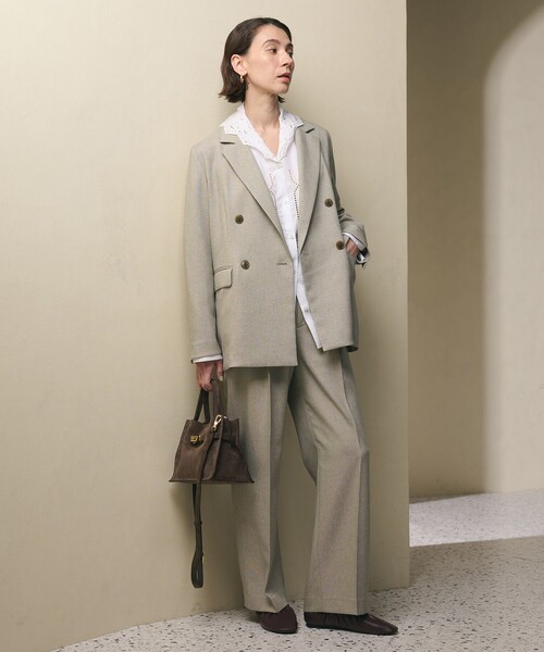 BEAUTY&YOUTH UNITED ARROWS（ビューティーアンドユースユナイテッドアローズ）の「リネンライク ワイドストレートパンツ ウォッシャブル（スラックス・レディース・ベージュ/ネイビー・S/M/XS/L）」の9枚目の写真