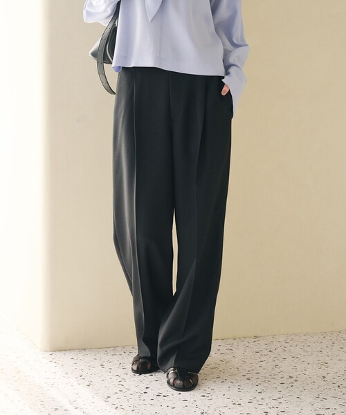 BEAUTY&YOUTH UNITED ARROWS（ビューティーアンドユースユナイテッドアローズ）の「リネンライク ワイドストレートパンツ ウォッシャブル（スラックス・レディース・ベージュ/ネイビー・S/M/XS/L）」の13枚目の写真