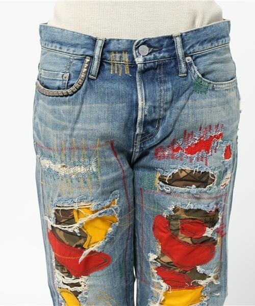 HYSTERIC GLAMOUR(ヒステリックグラマー)の「RZS加工デニム COOL BOYS PT(デニムパンツ・レディース・インディゴブルー・XX-SMALL/X-SMALL/MEDIUM/SMALL)」の5枚目の写真